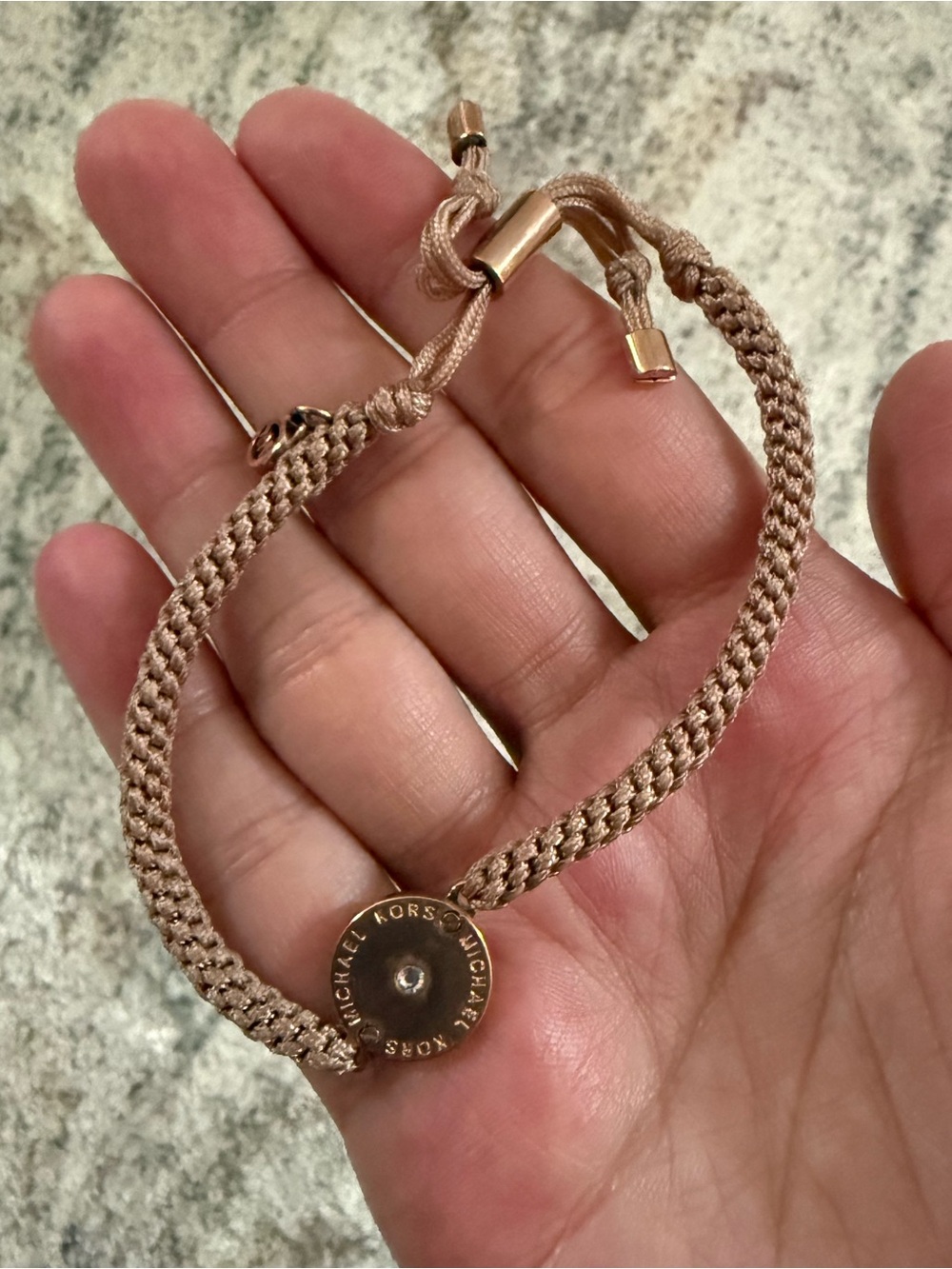 NWOT Michael Kors Rose Gold-Tone Braided Cord Bracelet